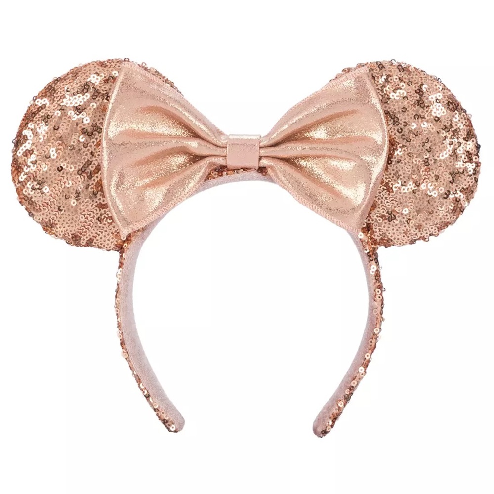 Minnie Mouse Sequined Ear Headband Rosegold Disney Parks